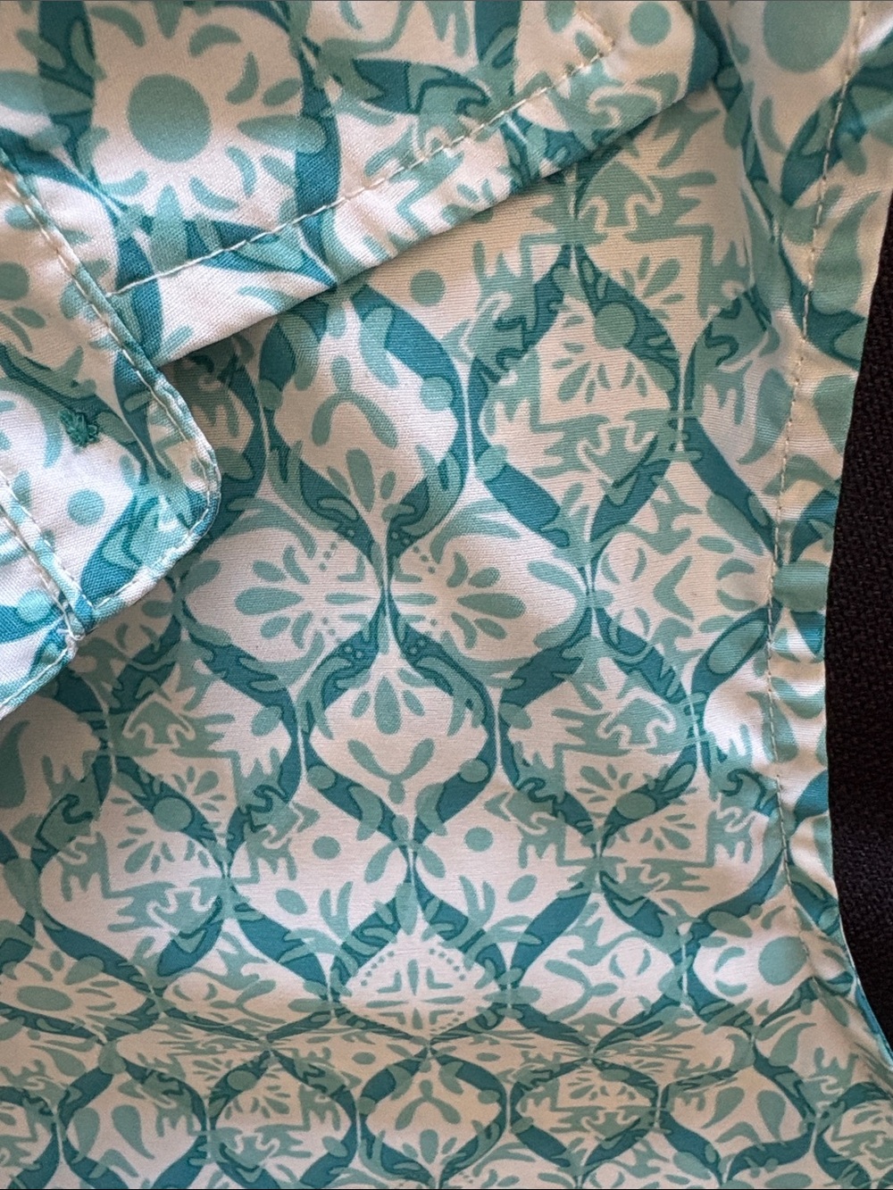 Ascend Teal and White Sleeveless Collared Blouse - Picture 3 of 13